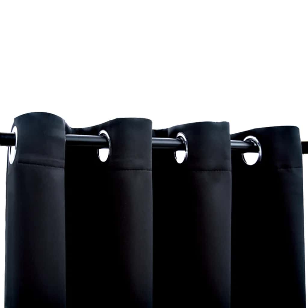 vidaXL Rideaux occultants à œillets 2 pcs Noir 140x245 cm