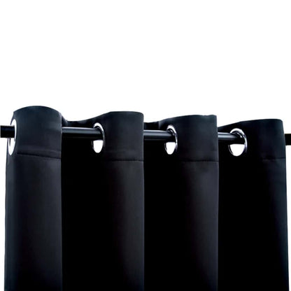 vidaXL Rideaux occultants à œillets 2 pcs Noir 140x245 cm