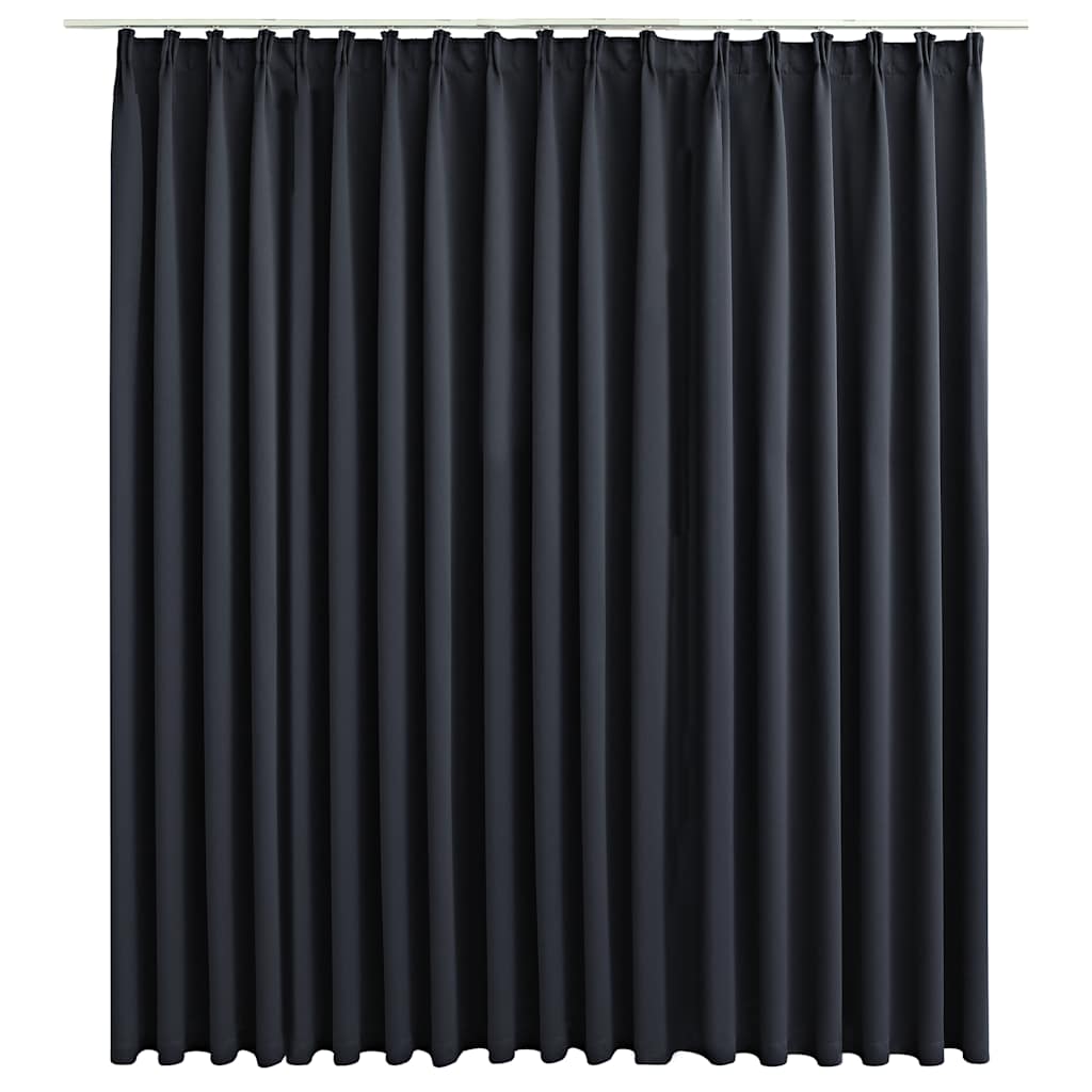 vidaXL Rideau occultant avec crochets Noir 290 x 245 cm