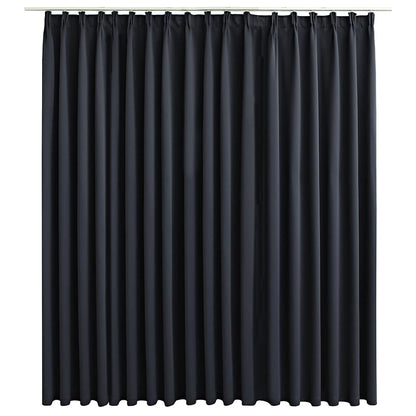 vidaXL Rideau occultant avec crochets Noir 290 x 245 cm
