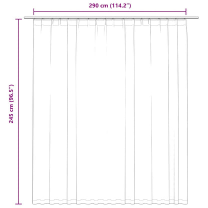 vidaXL Rideau occultant avec crochets Noir 290 x 245 cm