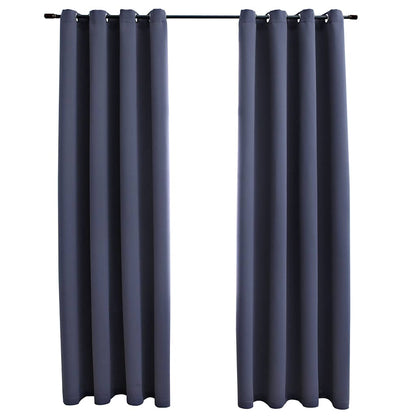 vidaXL Rideaux occultants à œillets 2 pcs Anthracite 140x245cm