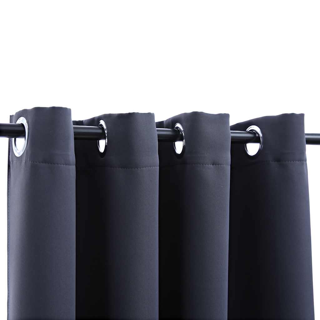 vidaXL Rideaux occultants à œillets 2 pcs Anthracite 140x245cm