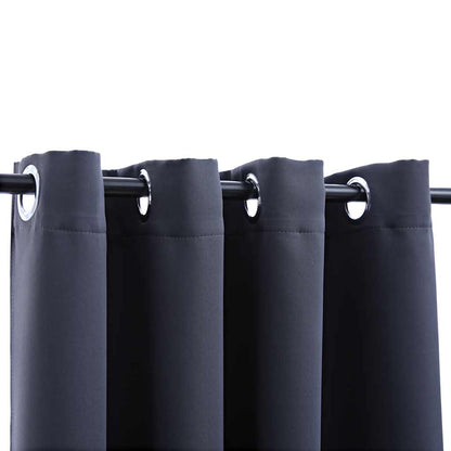 vidaXL Rideaux occultants à œillets 2 pcs Anthracite 140x245cm