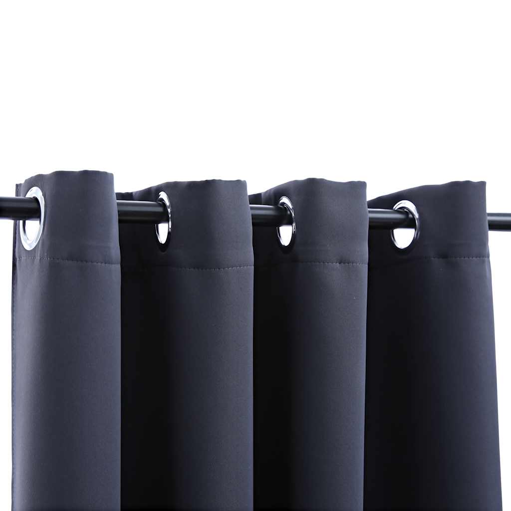 vidaXL Rideau occultant à œillets métalliques anthracite 290 x 245 cm
