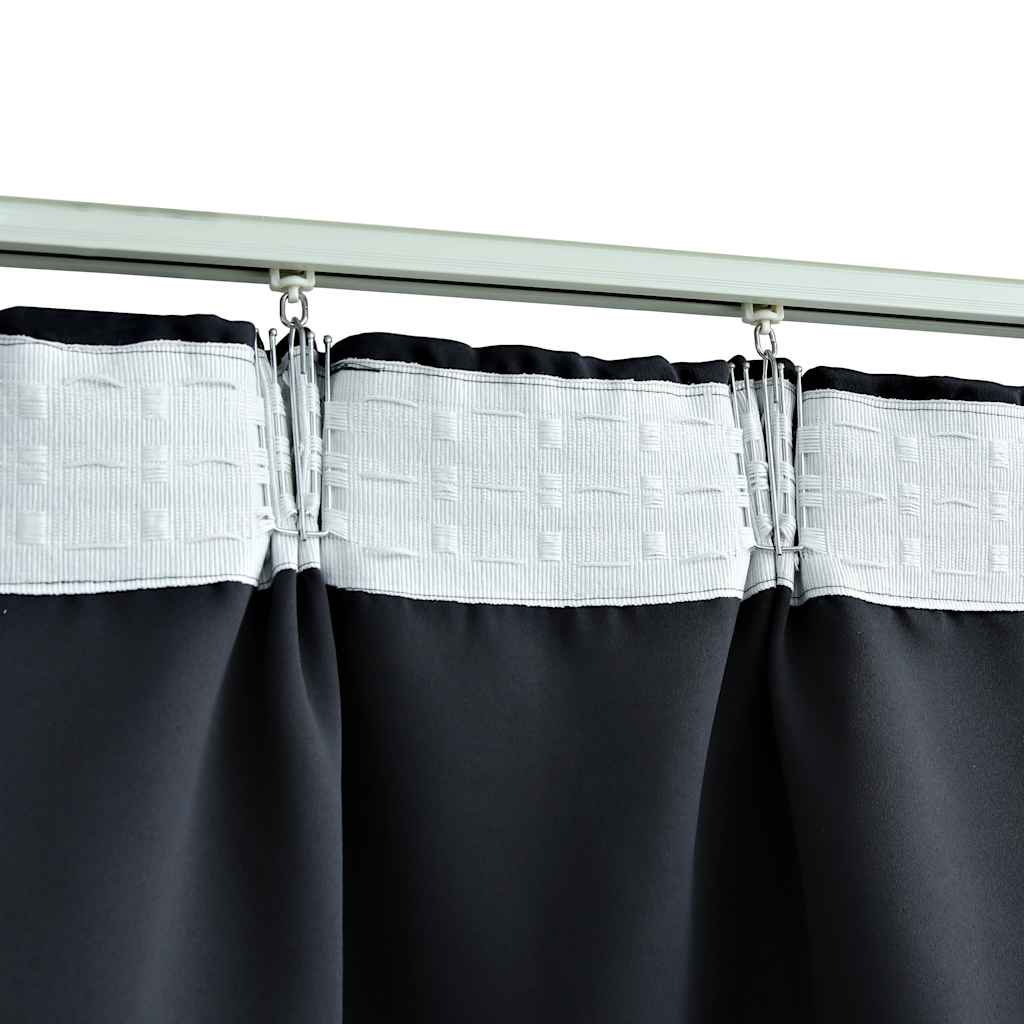 vidaXL Rideaux occultants avec crochets 2 pcs Anthracite 140x175 cm