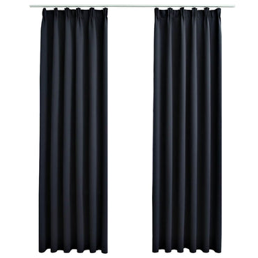 vidaXL Rideaux occultants avec crochets 2 pcs Anthracite 140x225cm