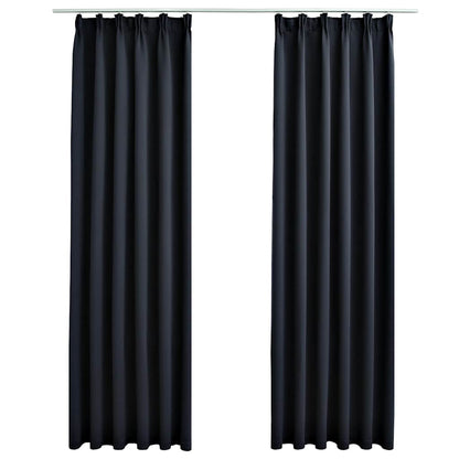 vidaXL Rideaux occultants avec crochets 2 pcs Anthracite 140x225cm