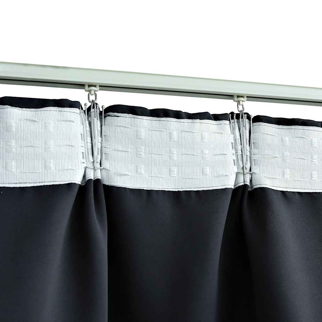 vidaXL Rideaux occultants avec crochets 2 pcs Anthracite 140x225cm
