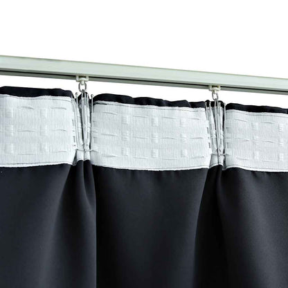 vidaXL Rideau occultant avec crochets Anthracite 290 x 245 cm