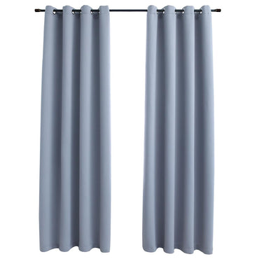 vidaXL Rideaux occultants à œillets métalliques 2 pcs Gris 140x175 cm