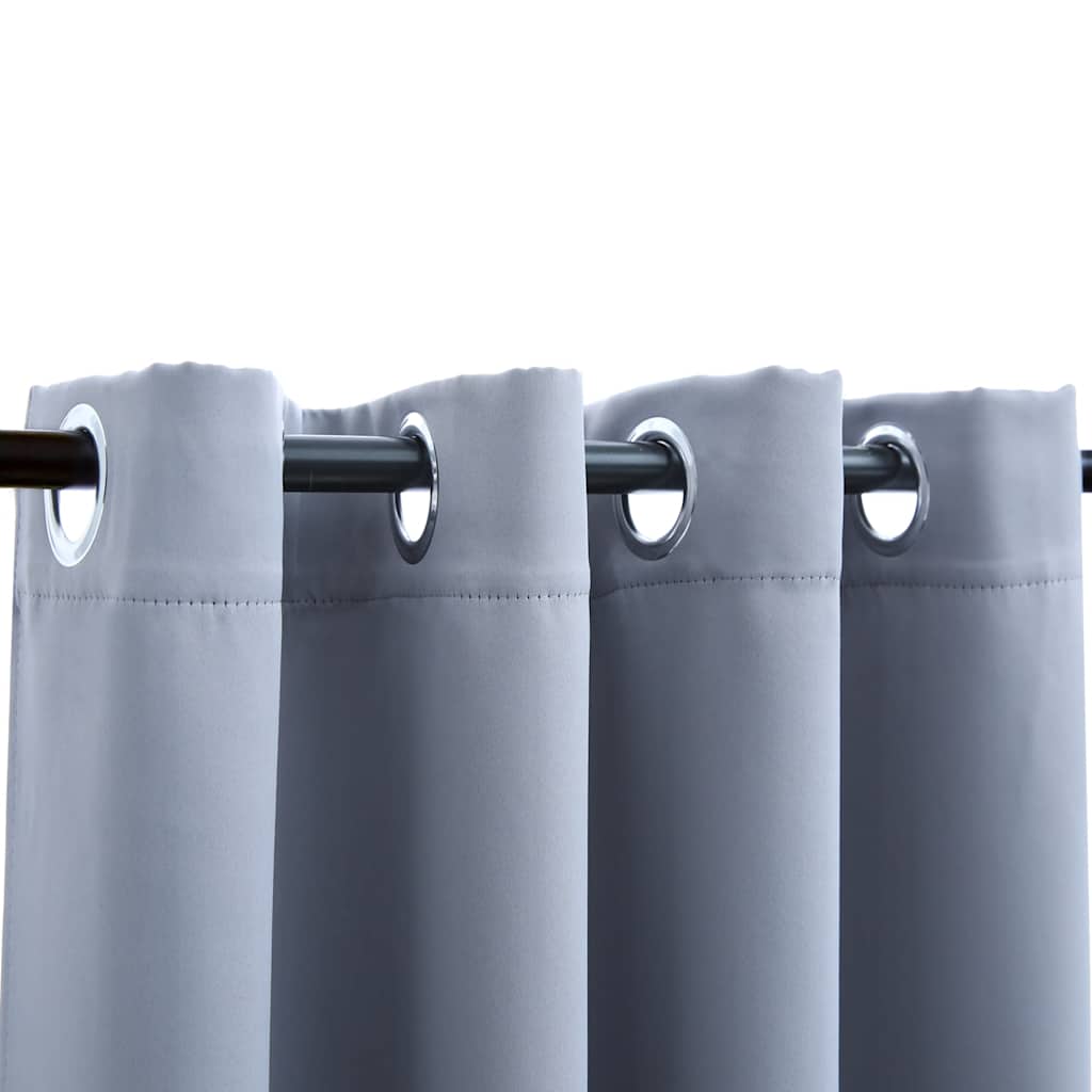 vidaXL Rideaux occultants à œillets métalliques 2 pcs Gris 140x225cm