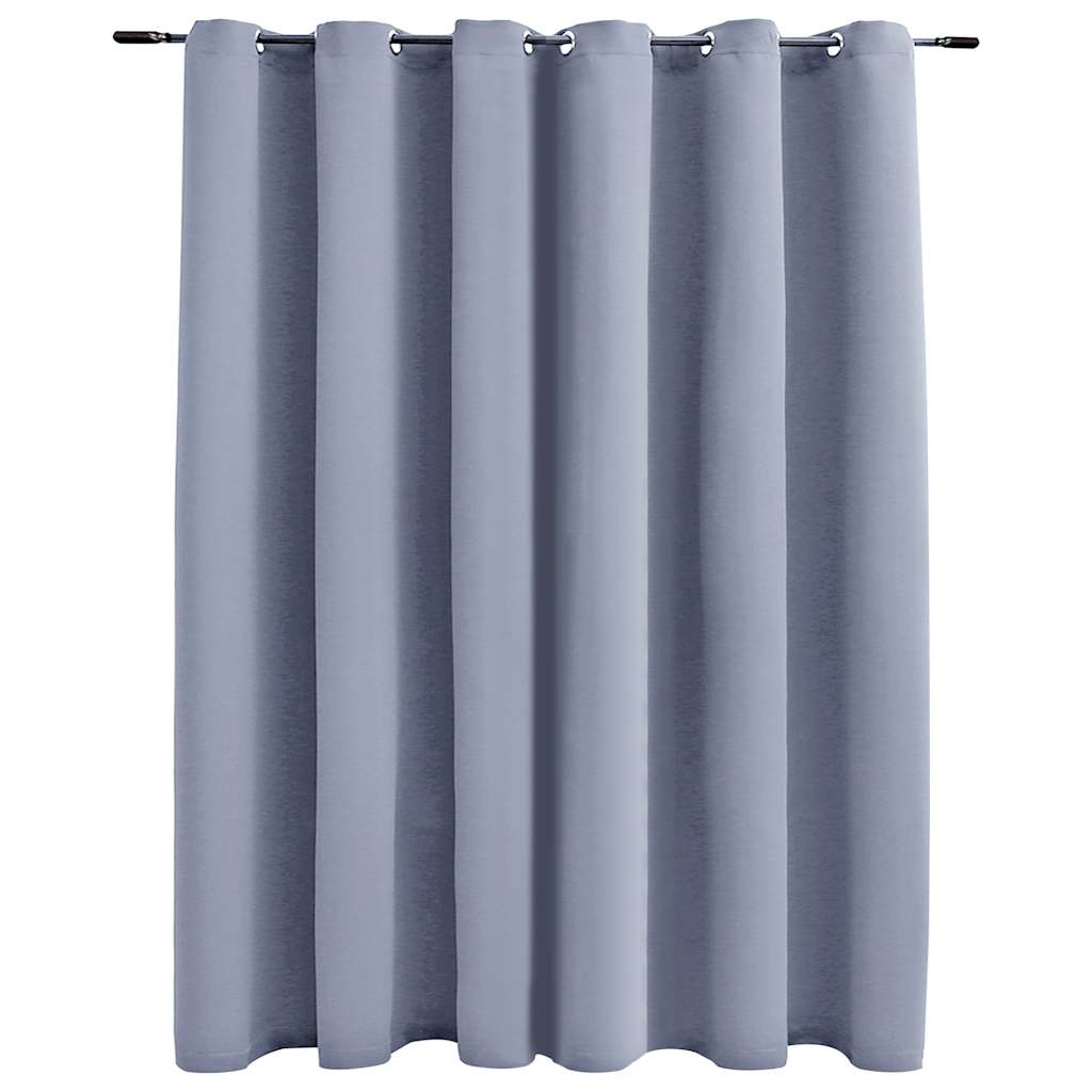 vidaXL Rideau occultant à œillets métalliques Gris 290 x 245 cm