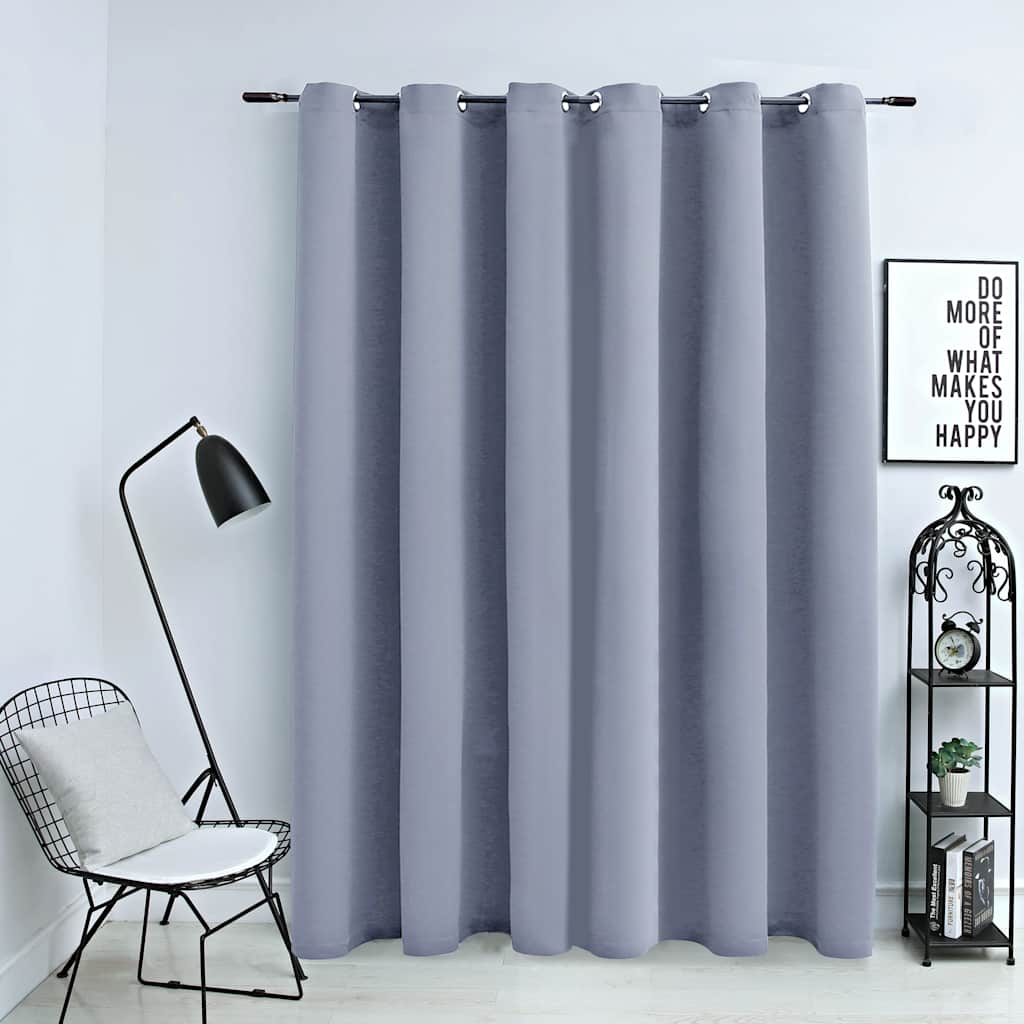 vidaXL Rideau occultant à œillets métalliques Gris 290 x 245 cm