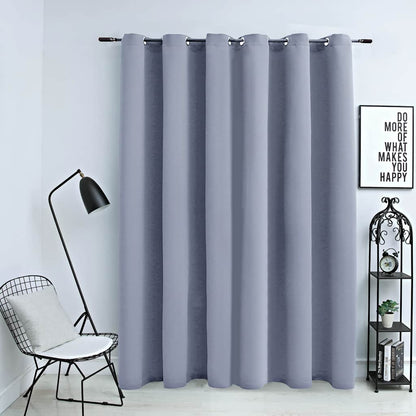 vidaXL Rideau occultant à œillets métalliques Gris 290 x 245 cm