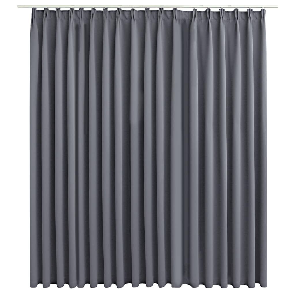 vidaXL Rideau occultant avec crochets Gris 290 x 245 cm