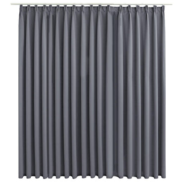 vidaXL Rideau occultant avec crochets Gris 290 x 245 cm
