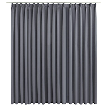 vidaXL Rideau occultant avec crochets Gris 290 x 245 cm