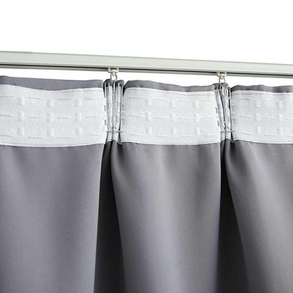 vidaXL Rideau occultant avec crochets Gris 290 x 245 cm