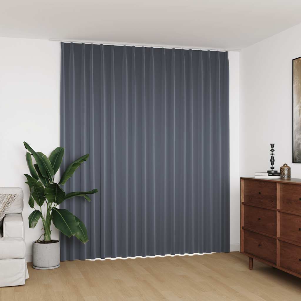vidaXL Rideau occultant avec crochets Gris 290 x 245 cm