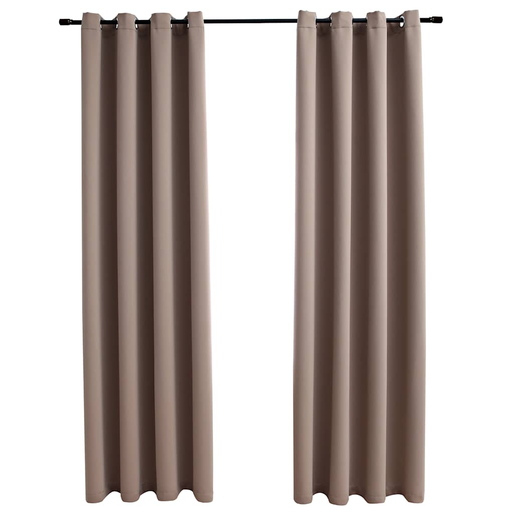 vidaXL Rideaux occultants à œillets 2 pcs Taupe 140x245 cm