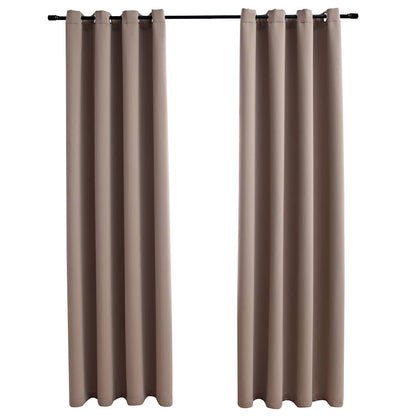 vidaXL Rideaux occultants à œillets 2 pcs Taupe 140x245 cm