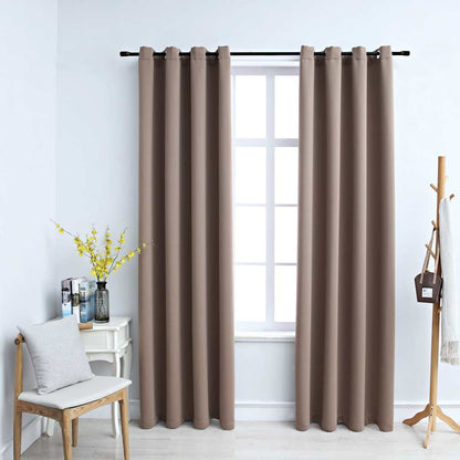 vidaXL Rideaux occultants à œillets 2 pcs Taupe 140x245 cm