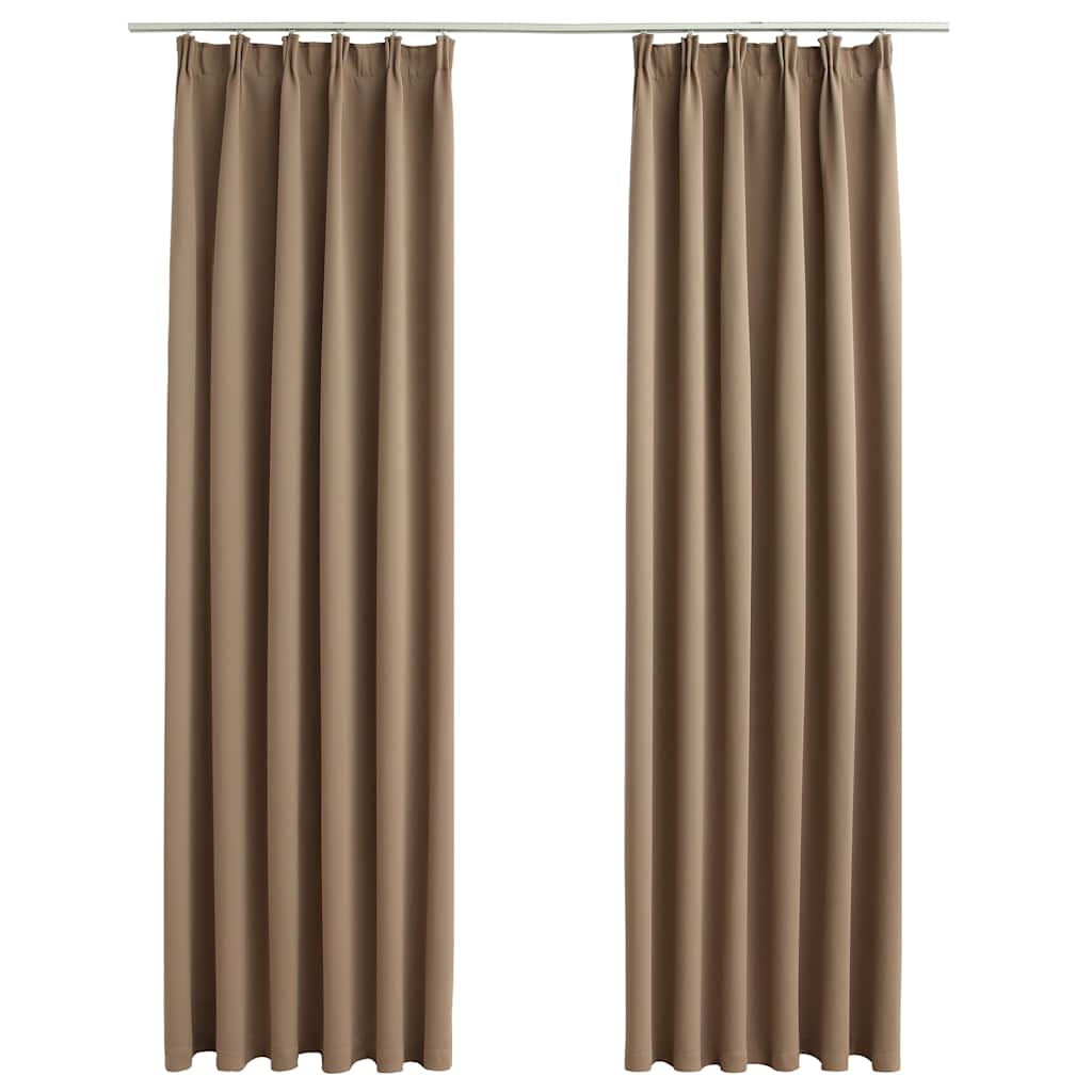 vidaXL Rideaux occultants avec crochets 2 pcs Taupe 140x225cm