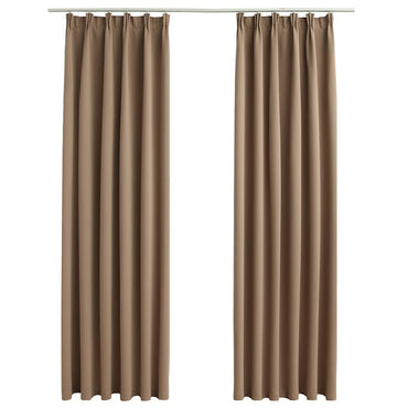 vidaXL Rideaux occultants avec crochets 2 pcs Taupe 140x225cm