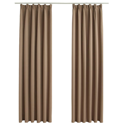 vidaXL Rideaux occultants avec crochets 2 pcs Taupe 140x225cm