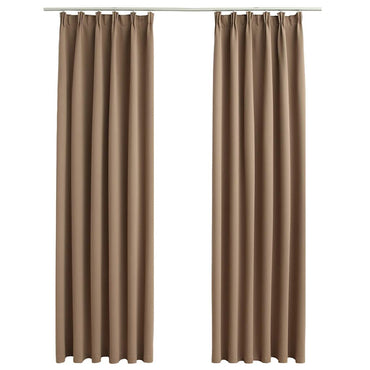 vidaXL Rideaux occultants avec crochets 2 pcs Taupe 140x245 cm