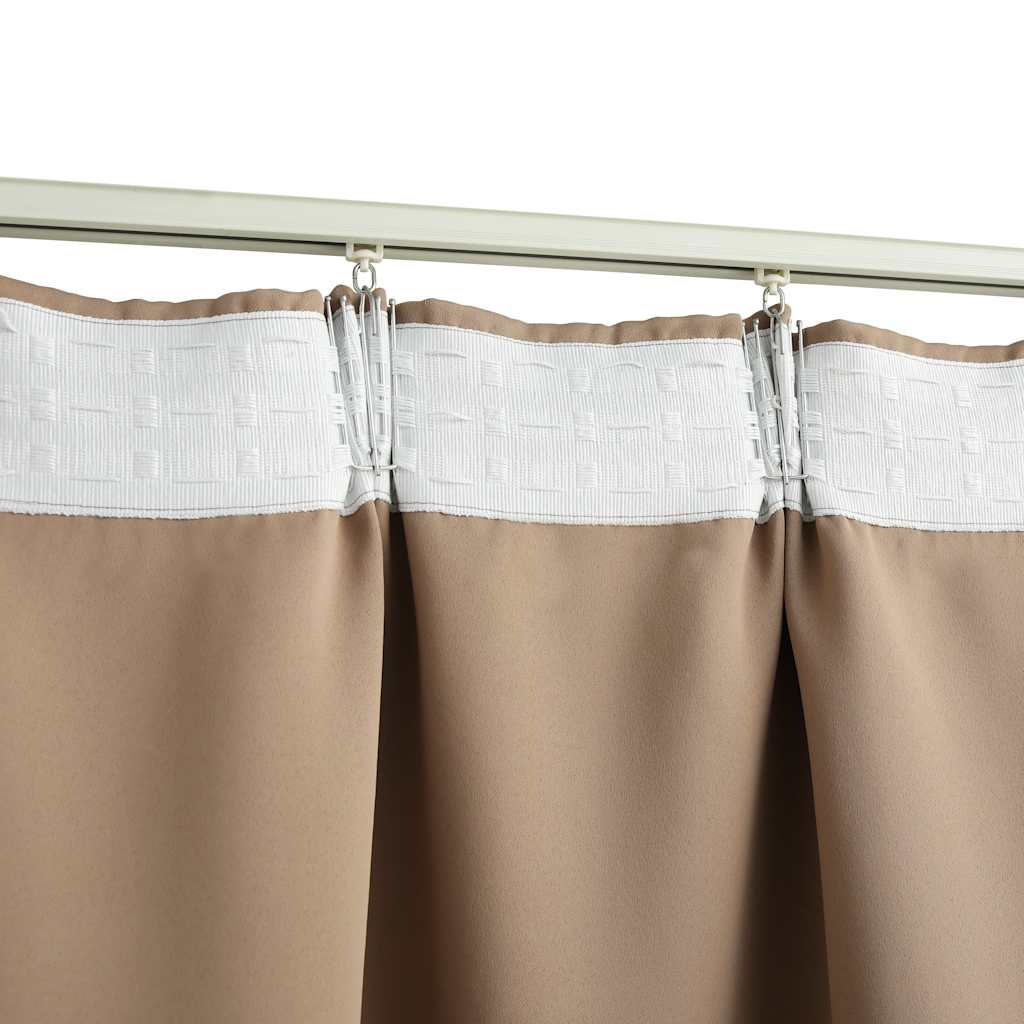 vidaXL Rideau occultant avec crochets Taupe 290 x 245 cm