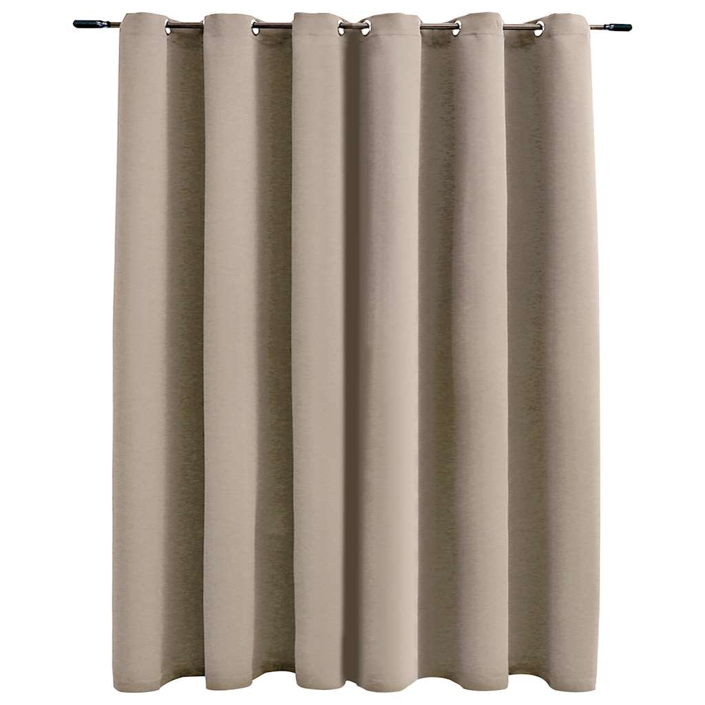 vidaXL Rideau occultant à œillets métalliques Beige 290 x 245 cm