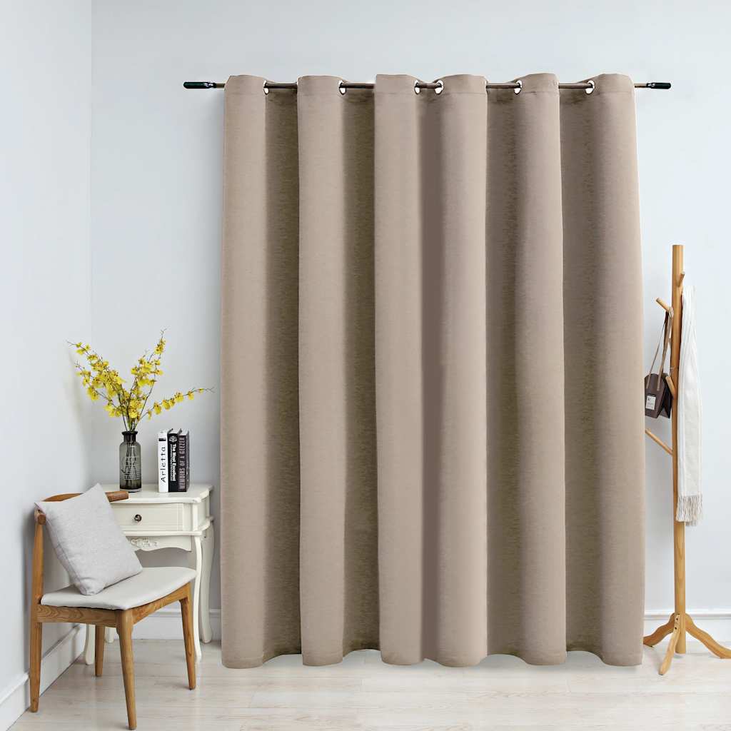 vidaXL Rideau occultant à œillets métalliques Beige 290 x 245 cm
