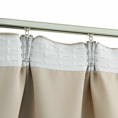 vidaXL Rideaux occultants avec crochets 2 pcs Beige 140x175cm
