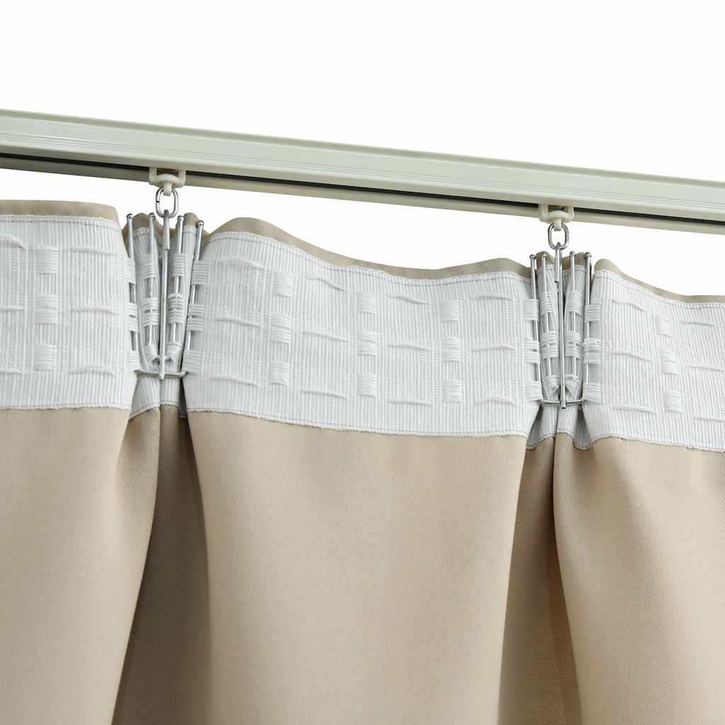 vidaXL Rideaux occultants avec crochets 2 pcs Beige 140x225 cm