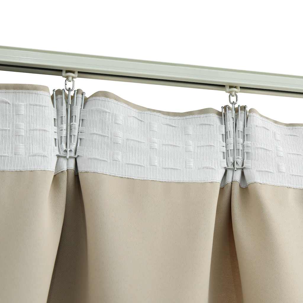 vidaXL Verdunkelungsvorhänge mit Haken 2 Stk. Beige 140x245cm