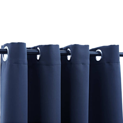 vidaXL Verdunkelungsvorhänge mit Metallösen 2 Stk. Blau 140x175 cm