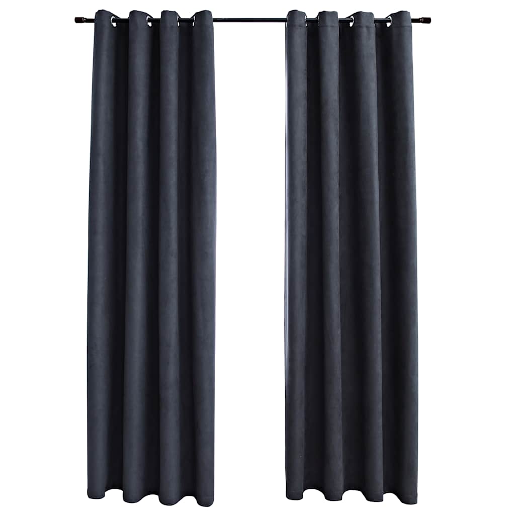 vidaXL Rideaux occultants à œillets 2 pcs Anthracite 140x175 cm