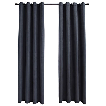 vidaXL Rideaux occultants à œillets 2 pcs Anthracite 140x175 cm