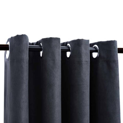 vidaXL Rideaux occultants à œillets 2 pcs Anthracite 140x175 cm
