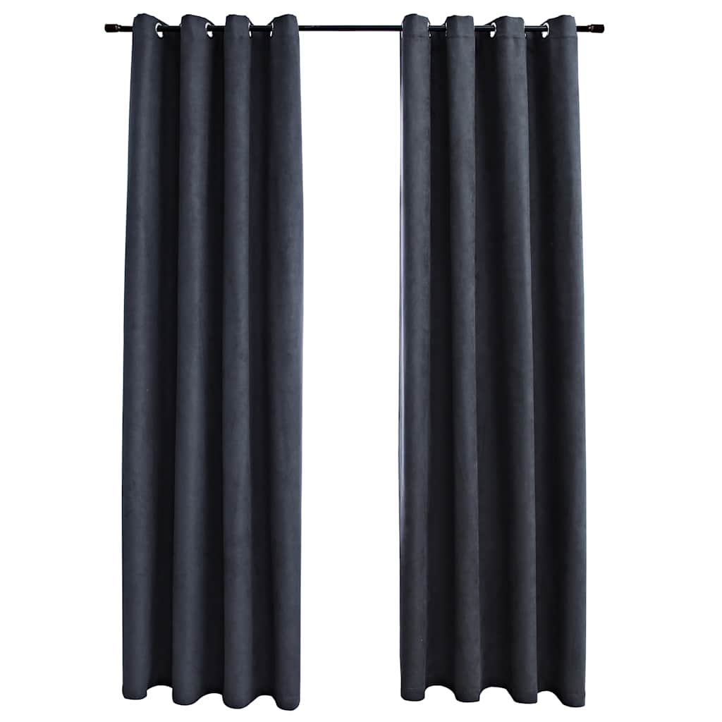 vidaXL Rideaux occultants à œillets 2 pcs. Anthracite 140x225cm