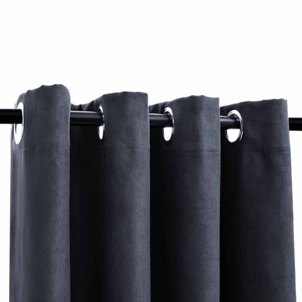 vidaXL Rideaux occultants à œillets 2 pcs. Anthracite 140x225cm
