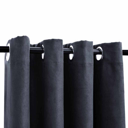 vidaXL Rideaux occultants à œillets 2 pcs. Anthracite 140x225cm