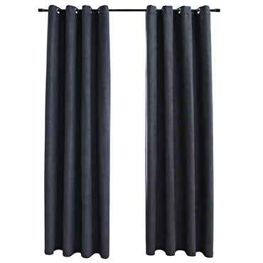 vidaXL Rideaux occultants à œillets 2 pcs Anthracite 140x245 cm