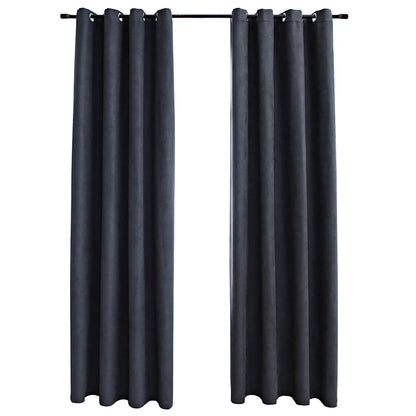 vidaXL Rideaux occultants à œillets 2 pcs Anthracite 140x245 cm