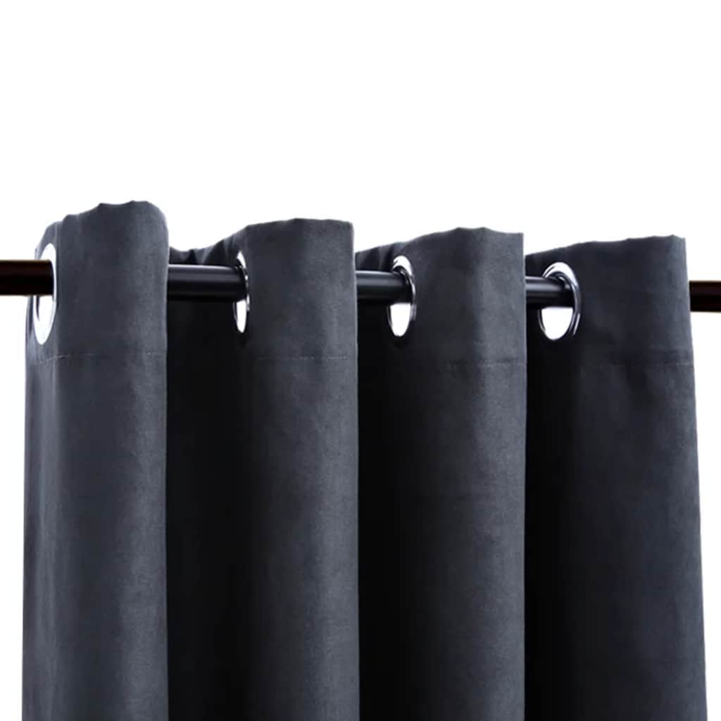 vidaXL Rideaux occultants à œillets 2 pcs Anthracite 140x245 cm