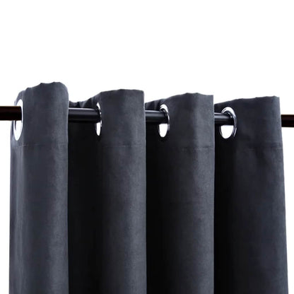 vidaXL Rideaux occultants à œillets 2 pcs Anthracite 140x245 cm