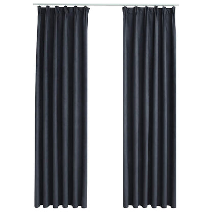 vidaXL Rideaux occultants avec crochets 2 pcs Anthracite 140x175 cm