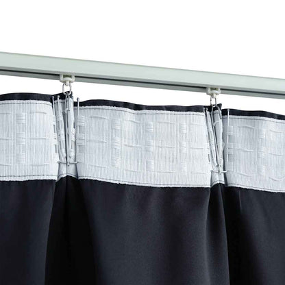 vidaXL Rideaux occultants avec crochets 2 pcs Anthracite 140x175 cm